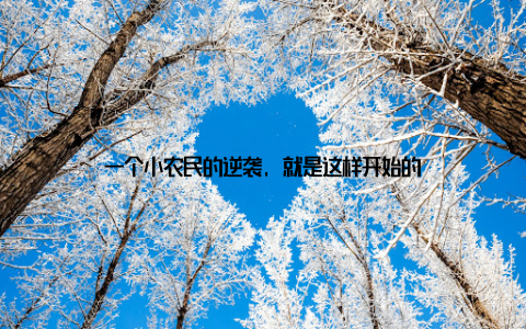 一个小农民的逆袭, 就是这样开始的